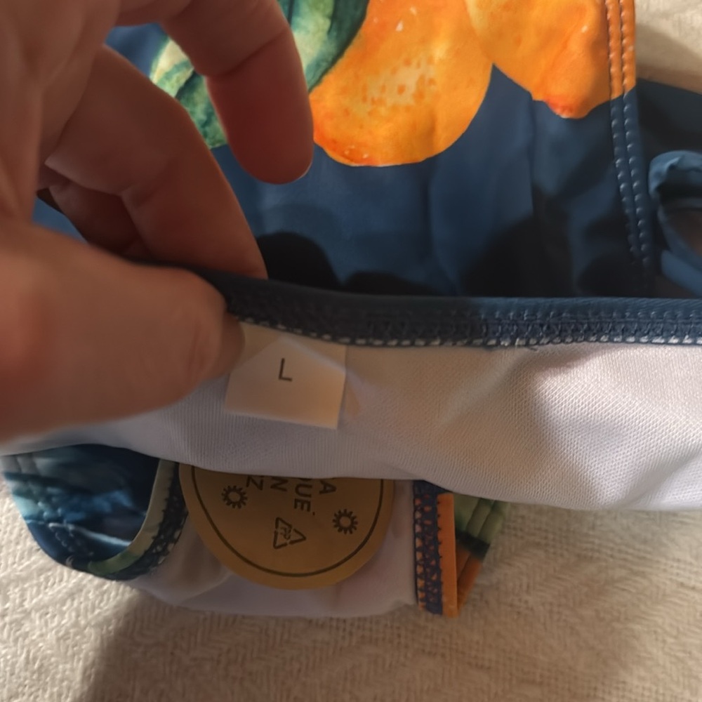 NWOT Bikini Bottom with Orange Leaf Print - Picture 4 of 4